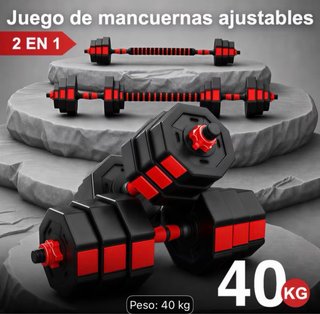 Juego Mancuernas Ajustables 40kg (2 en 1)