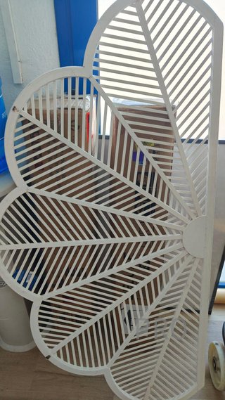 Testata Letto in Legno di Bambù Bianco