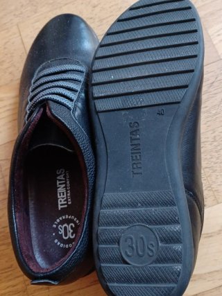 Zapatos Treintas Mujer, Talla 40 Negros