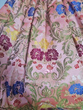 Vestido de Fallera Rosa y Dorado y zapatos