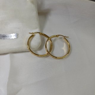 Aretes 3 cm Chapado Oro y Grabado Greco