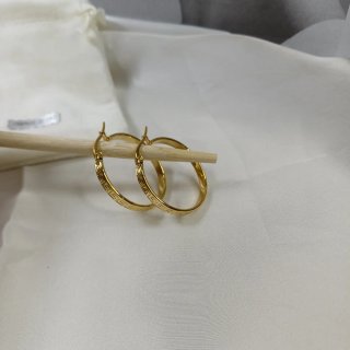 Aretes 3 cm Chapado Oro y Grabado Greco