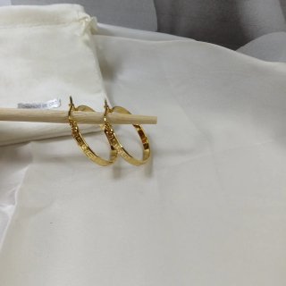 Aretes 3 cm Chapado Oro y Grabado Greco