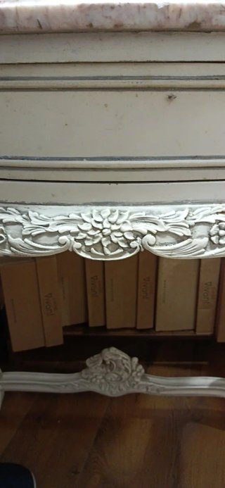 Cómoda antigua mármol y madera con cajón