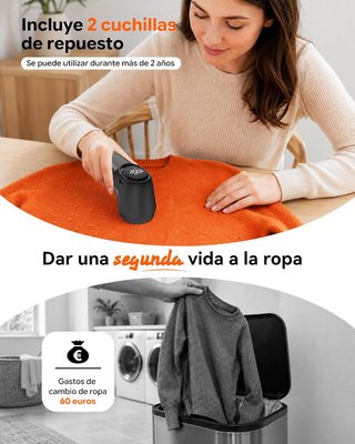 QUITAPELUSAS ELÉCTRICO 6 CUCHILLAS CON PANTALLA