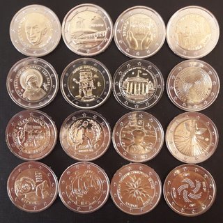 Lote 16 monedas 2 euros 2026. SIN CIRCULAR.