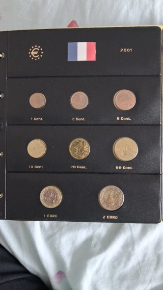FRANCIA Juego completo monedas EURO 2001