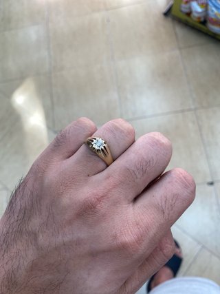 Anillo Oro 9K (375) Vintage Diamante