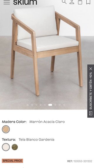 Conjunto mesa y sillas madera Acacia