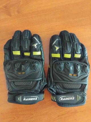 Guantes de moto Rainers negros y amarillos