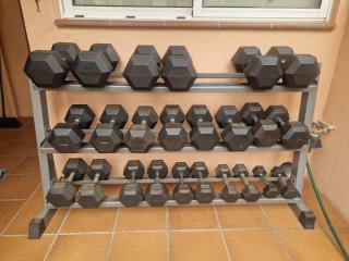 Rack de Mancuernas Hexagonales
