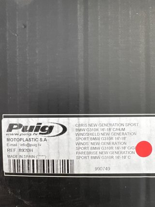 Cúpula Puig BMW G310R Negra/Gris