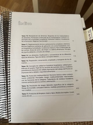 Temario oposicion pinche de cocina Andalucia