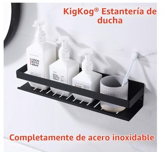 Estantería ducha KigKog sin taladrar negro mate