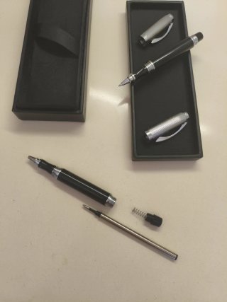 Set 2 Bolígrafos Balenciaga Negro/Plata