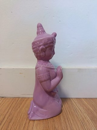 Figura decorativa buda morado cerámica