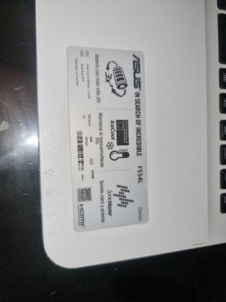 Portátil Asus F554L Blanco piezas o restaurar