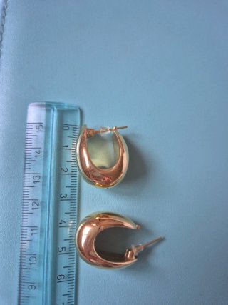 Pendientes de oro de 18 kilates, aros gruesos