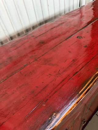 Cómoda Antigua Oriental Madera Roja