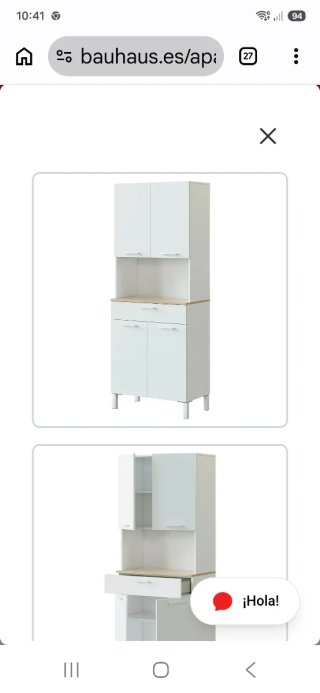 Alacena Cocina Blanca y Madera