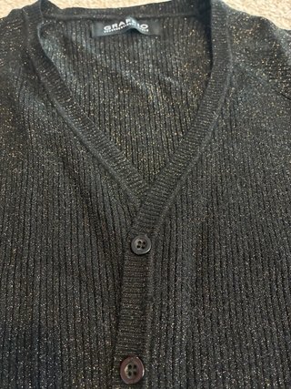 Cardigan nero brillantinato tg S/M