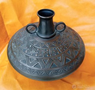 Raro Vaso Antico Rame Lavorato Mano