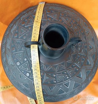 Raro Vaso Antico Rame Lavorato Mano