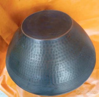 Raro Vaso Antico Rame Lavorato Mano