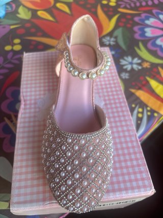 Zapato niña para eventos con brillantes y perlas