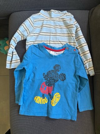 2 Camisetas Manga Larga Talla 92