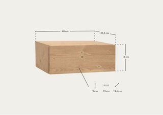 Mesita de noche flotante de madera Decowood Ingrid