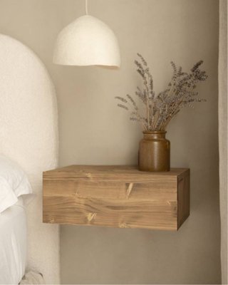 Mesita de noche flotante de madera Decowood Ingrid