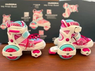 Patines Hudora rosas y blancos talla ajustable
