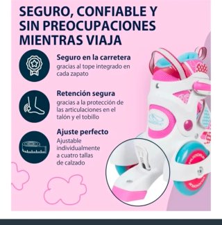 Patines Hudora rosas y blancos talla ajustable