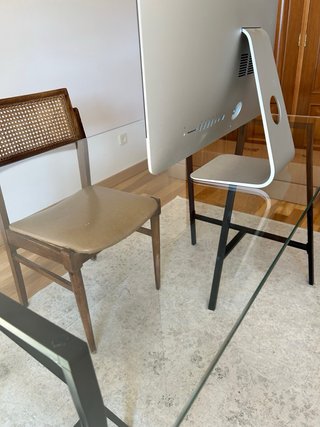 Mesa escritorio cristal y metal