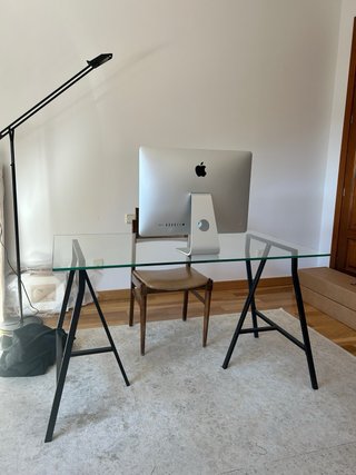 Mesa escritorio cristal y metal