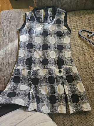 Vestido niña lunares blanco y negro