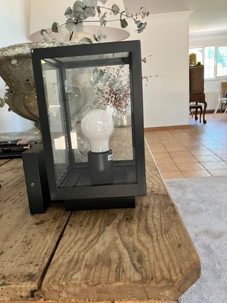 Applique da esterno nero e vetro