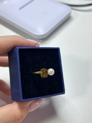 Anillo Tous Oso y Perla Oro