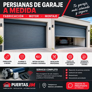 Persiana de Garaje a Medida + Motor y Montaje