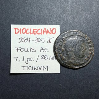 Moneda romana Diocleciano  284-305 d.C. Ticinum