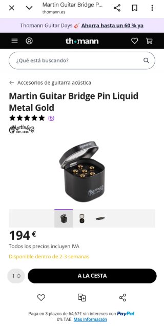 Pines de puente Martin Luxe Liquidmetal