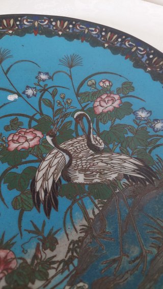 Plato 30 cm Cloisonné Japonés periodo Meiji