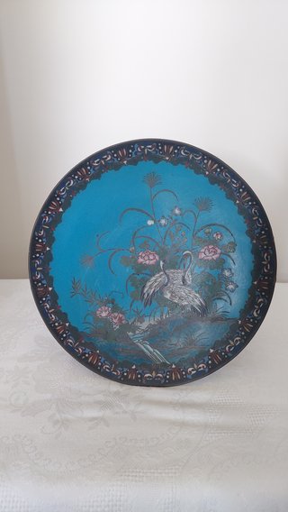 Plato 30 cm Cloisonné Japonés periodo Meiji