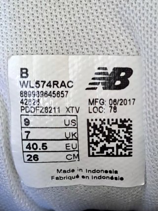 Sneakers New Balance 574 argentate, taglia 40.5