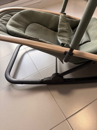 Hamaca bebé madera y tela verde