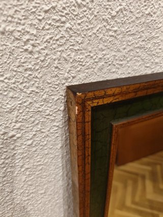 Espejo Grande Madera Vintage Dorado y Verde
