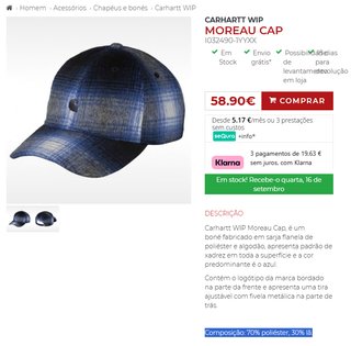 Gorra Carhartt WIP Moreau Check Azul/Gris