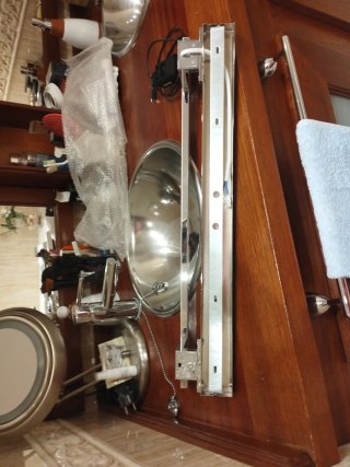 Applique da bagno specchio in legno e metallo