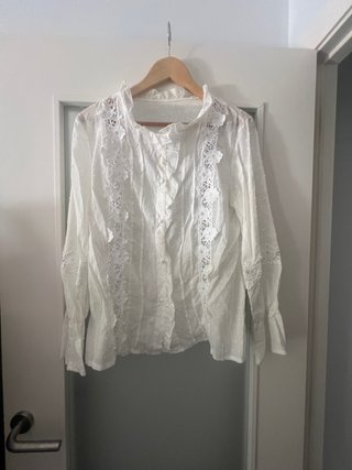 Camisa blanca mujer encaje